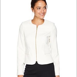 NWT cream zip front jacket